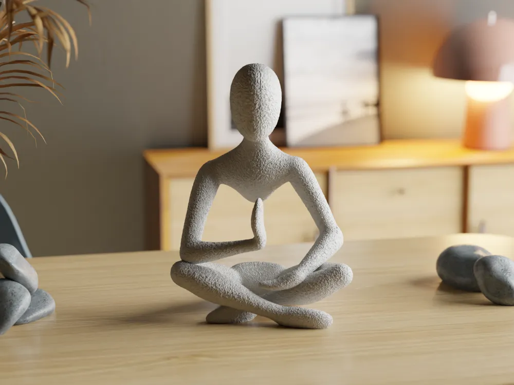 Zen Meditation Yoga Statue – 3D Printed Home Decor