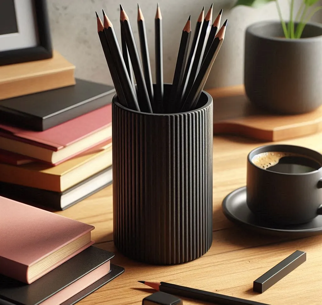 Modern Ribbed Pen Stand