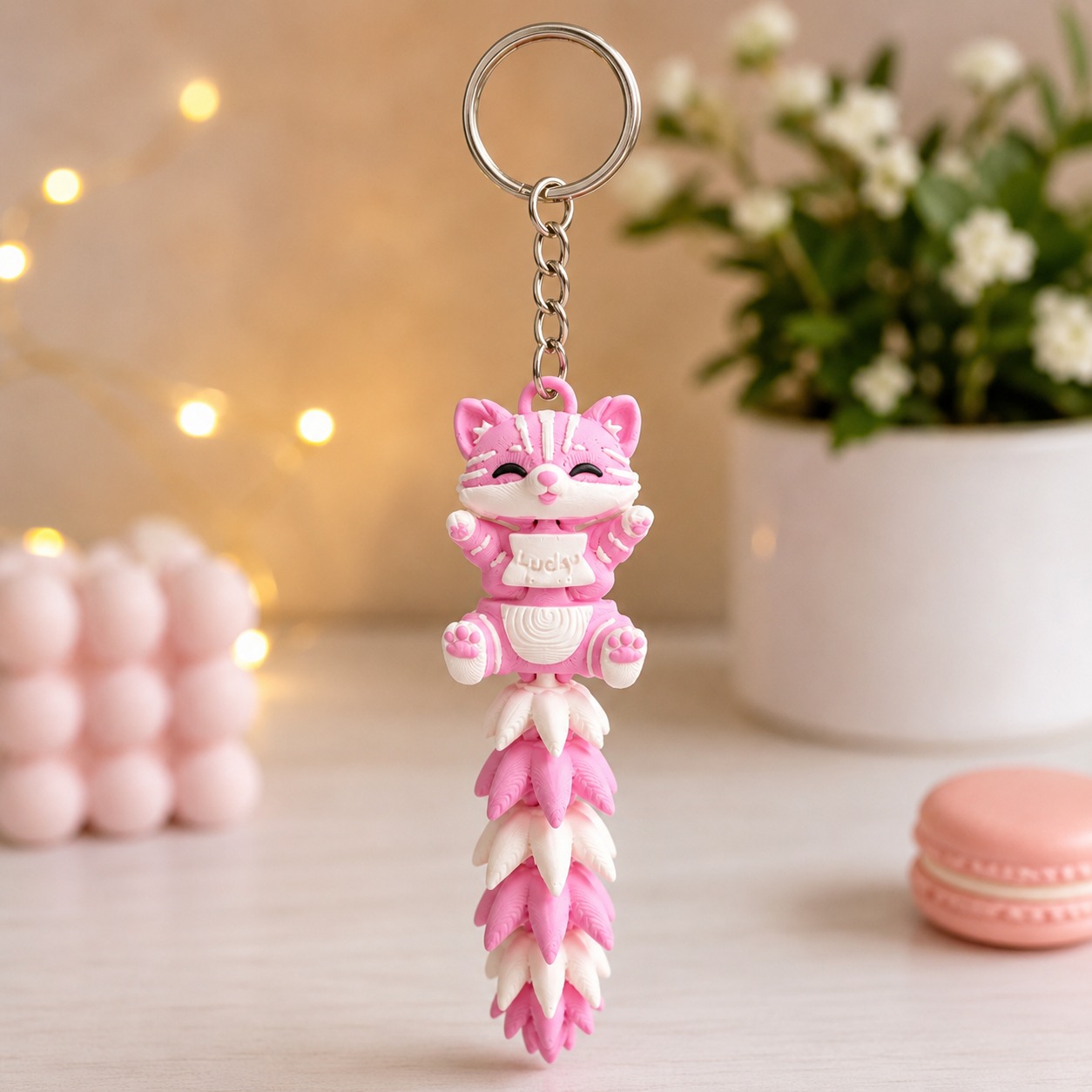 Flexible Cat Keychain
