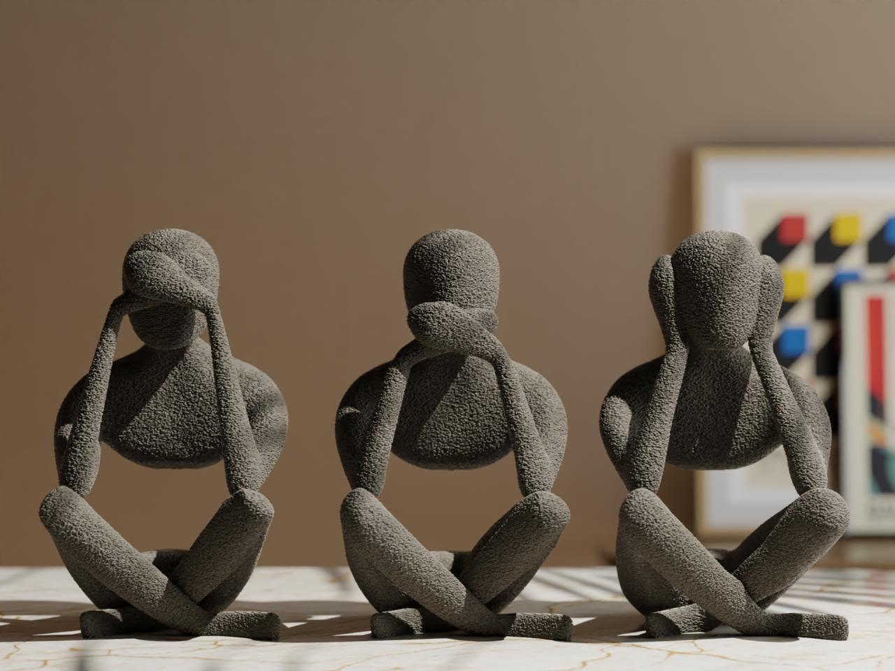 Three Wise Thinkers Sculpture Set