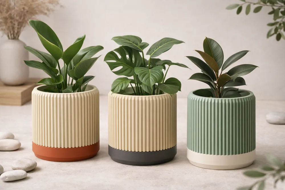 🪴 Modern Ribbed Planter