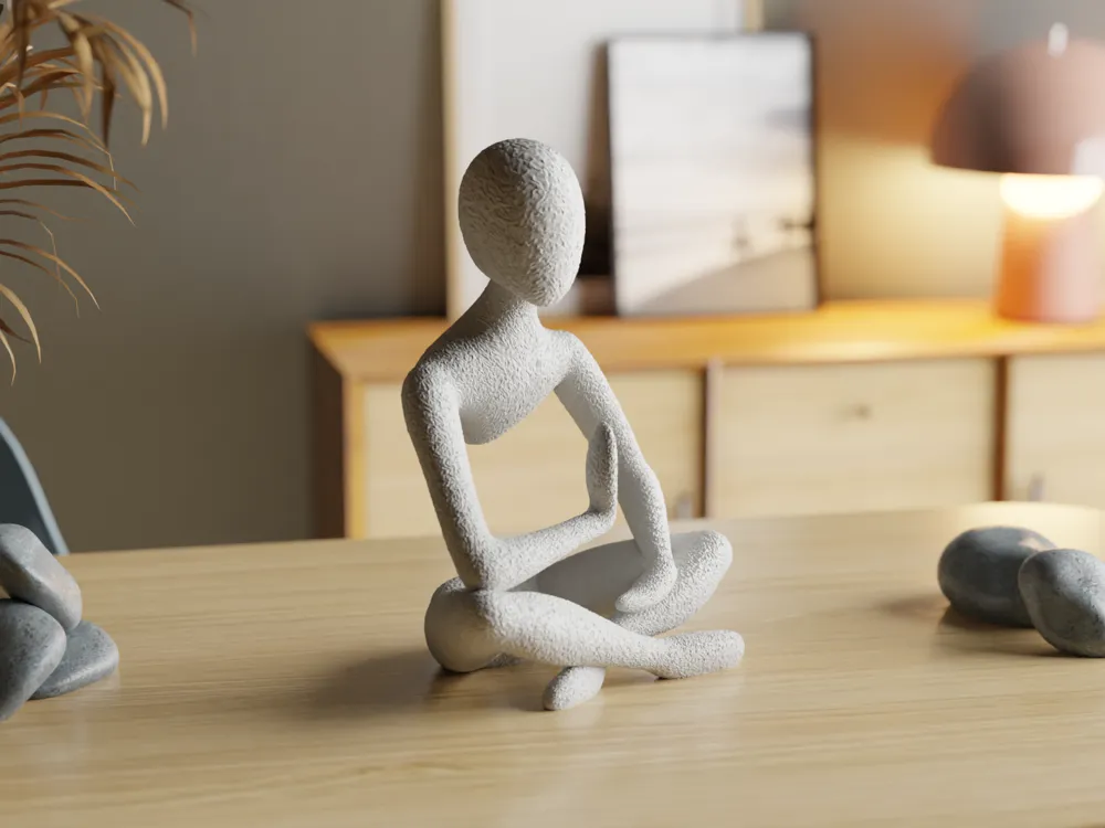 Zen Meditation Yoga Statue – 3D Printed Home Decor
