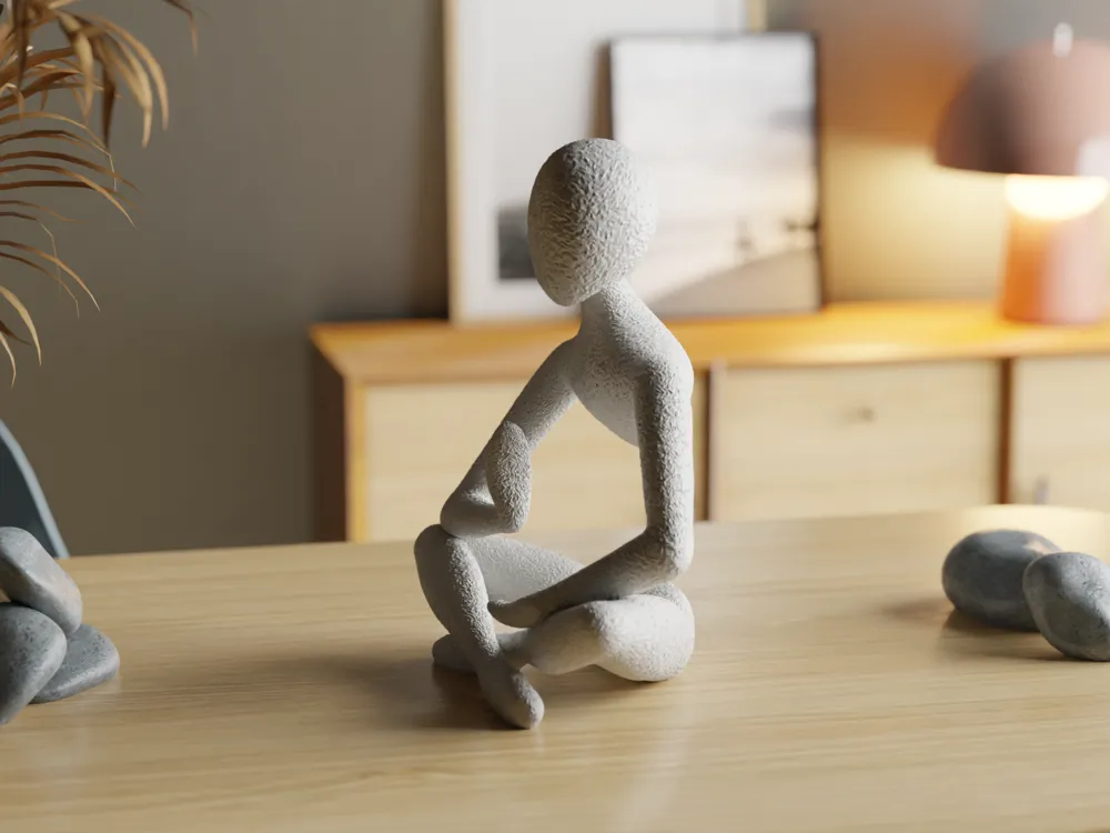 Zen Meditation Yoga Statue – 3D Printed Home Decor