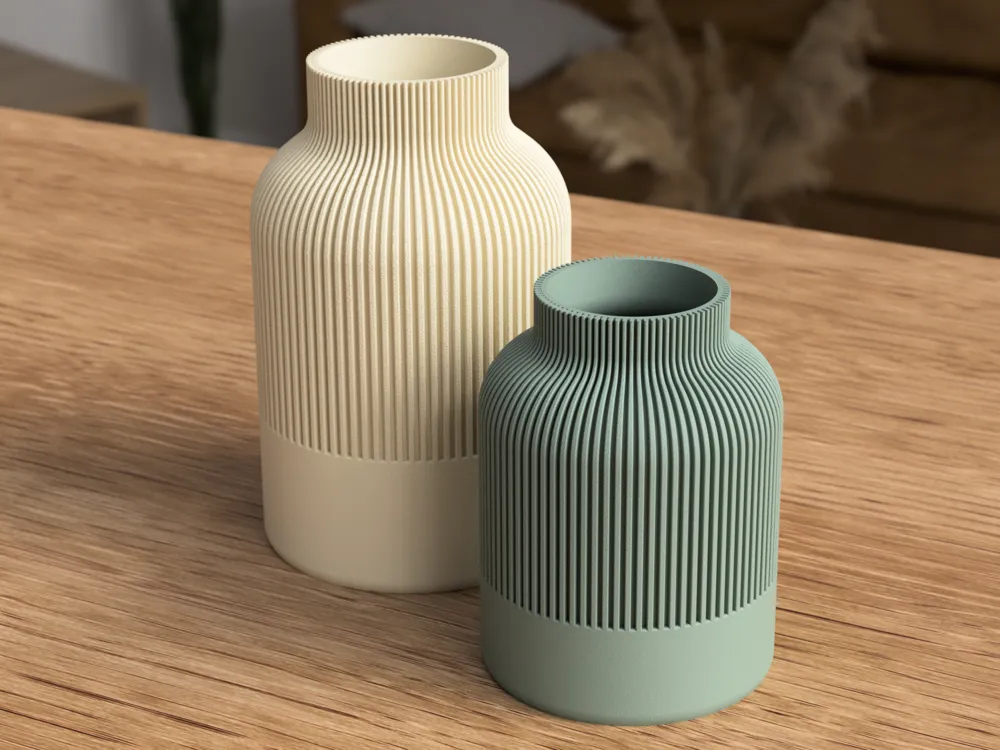 Ribbed Decorative Vase
