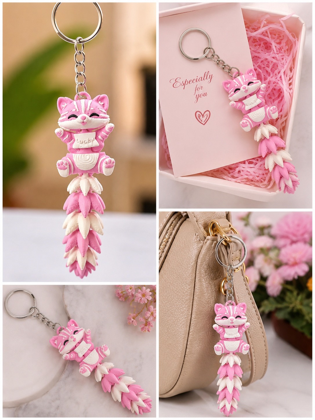 Flexible Cat Keychain
