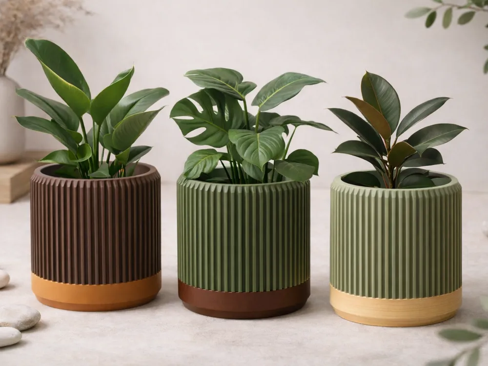 🪴 Modern Ribbed Planter